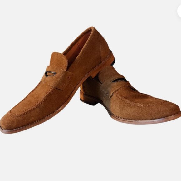 Stacy Adams Marlowe Men's Penny Loafers Dress Shoes Size 9.5 M Suede Brown $120 - Picture 8 of 13